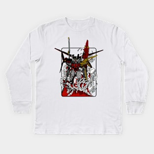 Red Aile Strike Kids Long Sleeve T-Shirt